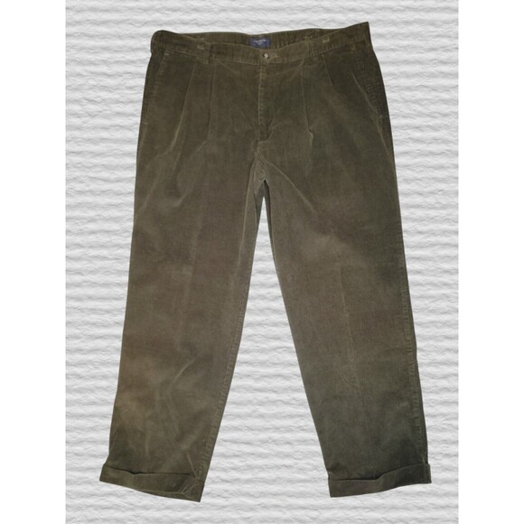 Dockers Corduroy Baggy Pants Men 40x30 Brown Relaxed Straight Leg 90s Streetwear - Picture 1 of 8